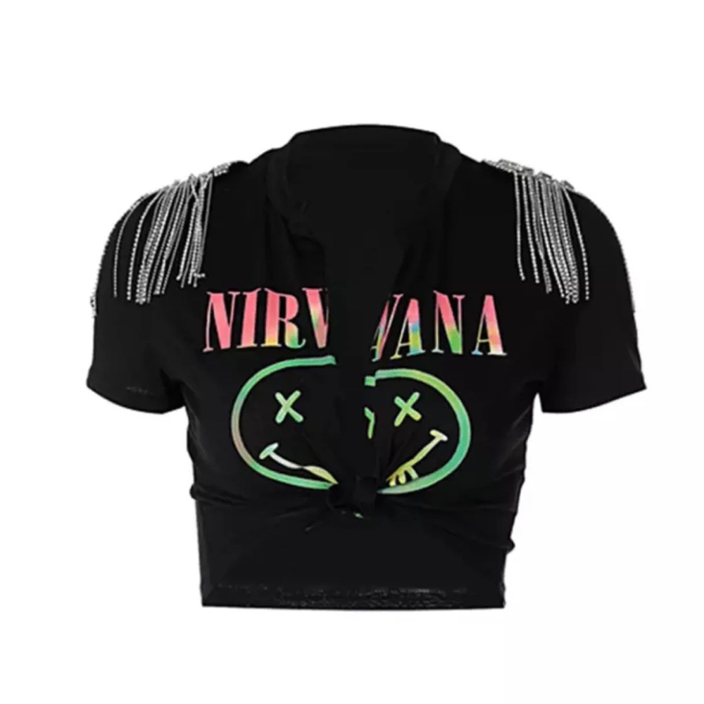 Custome Nirvana knotted top